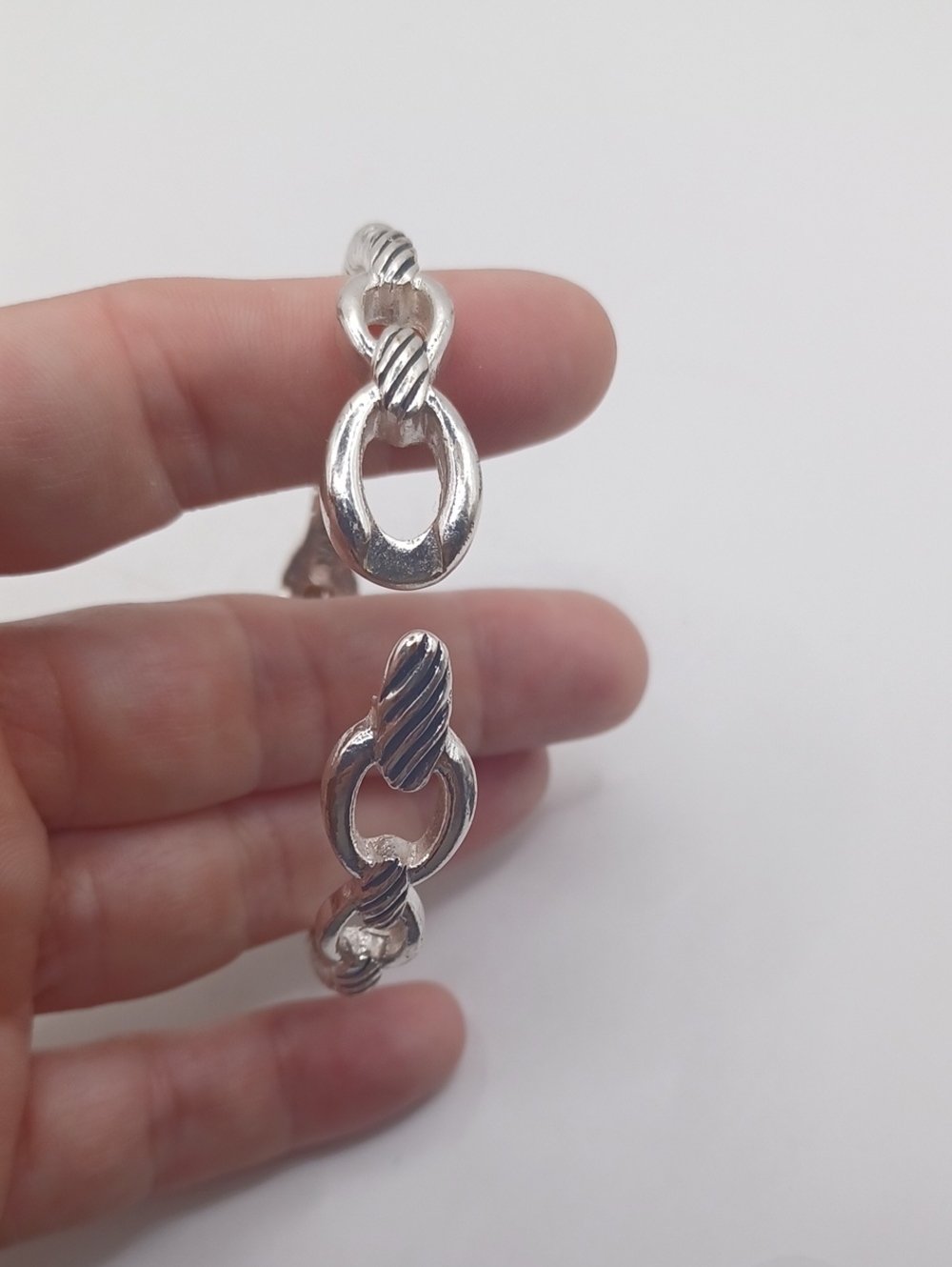 Napier Silver Tone Twisted Hinged Bracelet - Picture 6 of 8